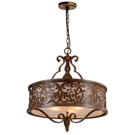Cwi Lighting Nicole 5 Light Drum Shade Chandelier With Brushed Chocolate Finish 9807P21-5-116-A
